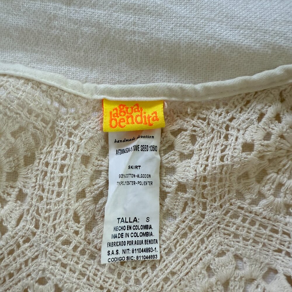 Agua Bendita Women's Floral Crochet Ivory Tove Seed Skirt Size - S - Picture 4 of 7